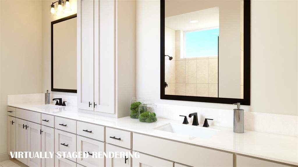 15837 Rue Drive, Frisco, TX 75033 No shortage of space or style in this fantastic owner's bath! VIRTUALLY STAGED RENDERING