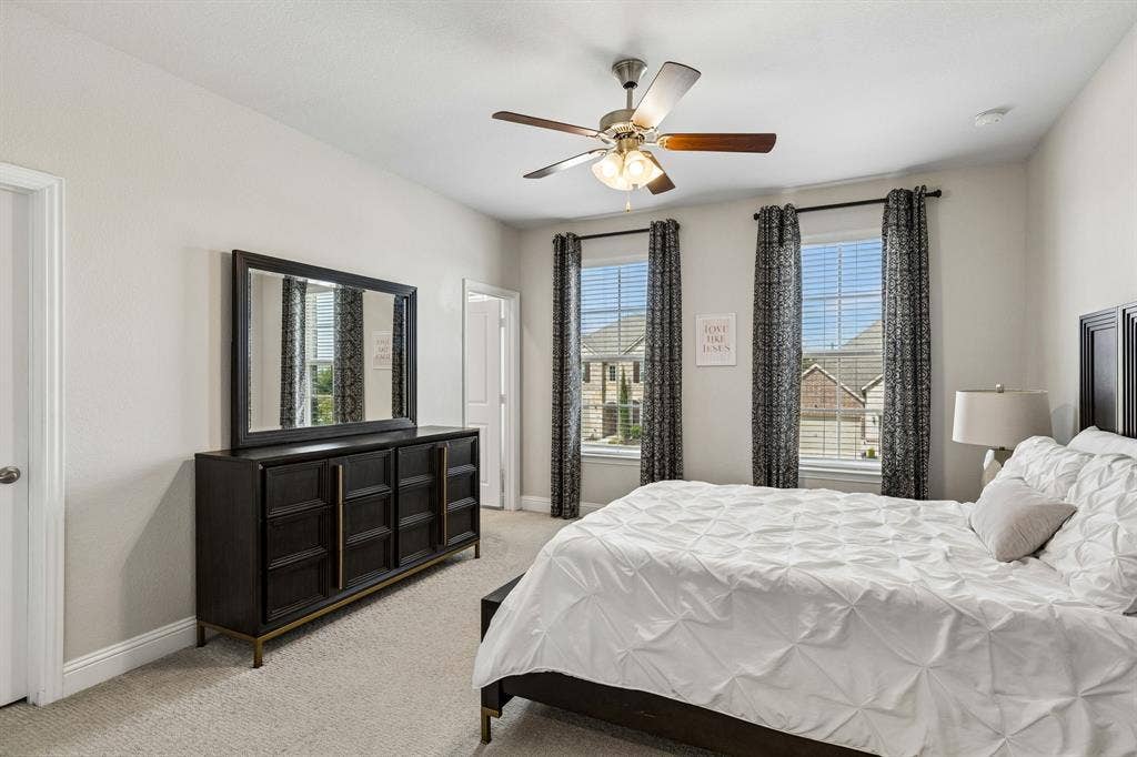 3707 Roth Drive, McKinney, TX 75071 Spacious Bedroom #4 with an en-suite bath upstairs features walk in closet