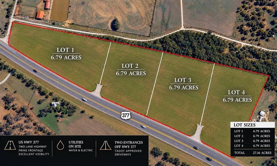 Property photo for LOT 1 TBA US HWY 377 Highway, Gordonville, TX