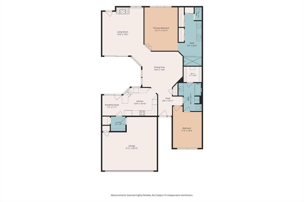 2713 Belmeade Drive, Carrollton, TX 75006 Floor plan. Measurements are approximate.