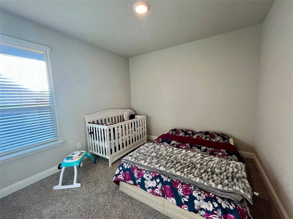 3636 Wintergreen Street, Grand Prairie, TX 76065 Recessed lighting, window with blinds, light-toned walls, and carpet flooring