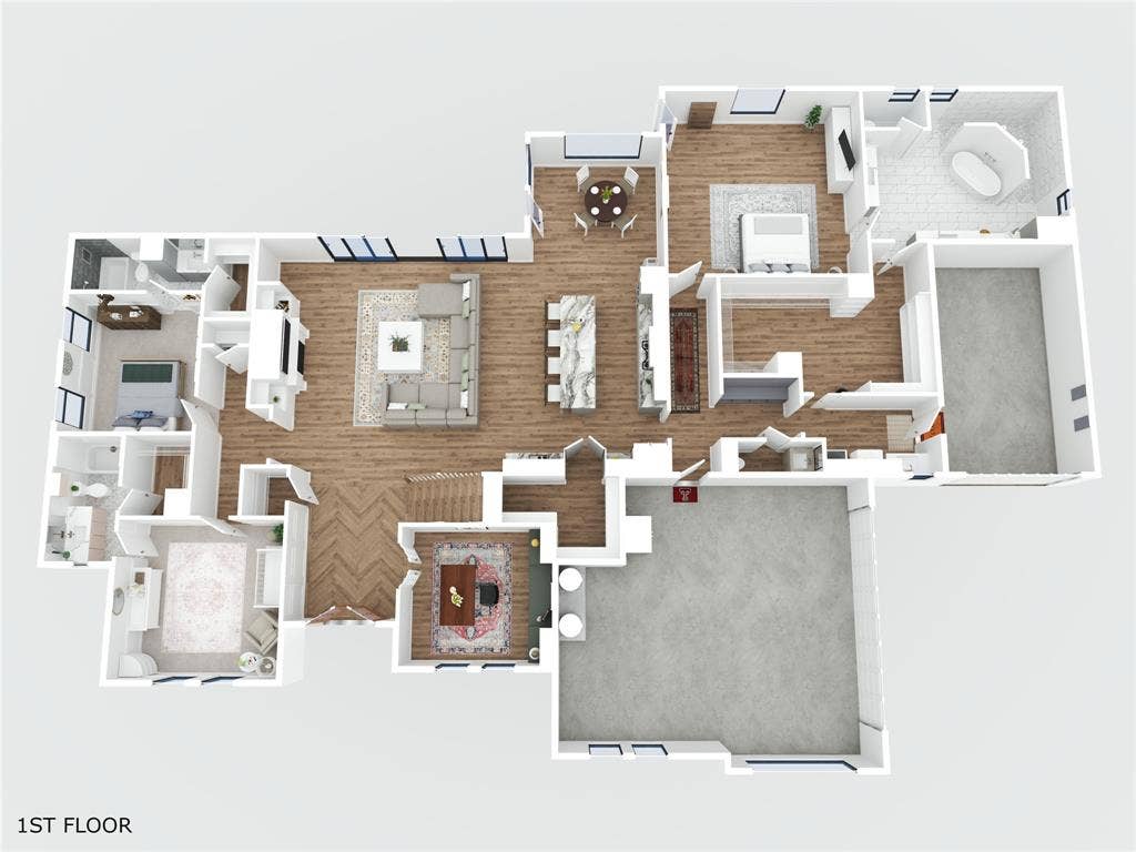 Downstairs 3D Floor Plan