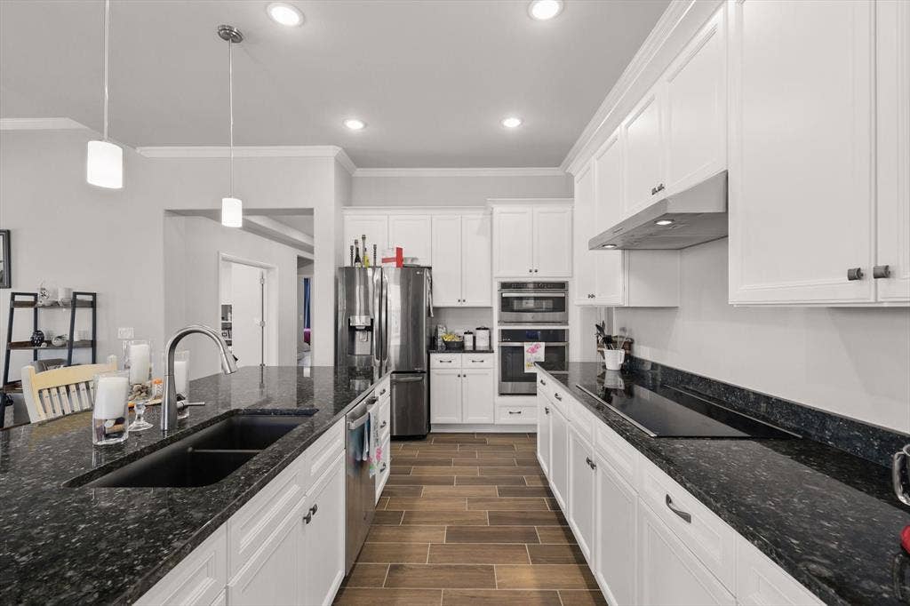 Kitchen featuring soft close doors/drawers an Advantium Profile Oven,  and a large pantry.