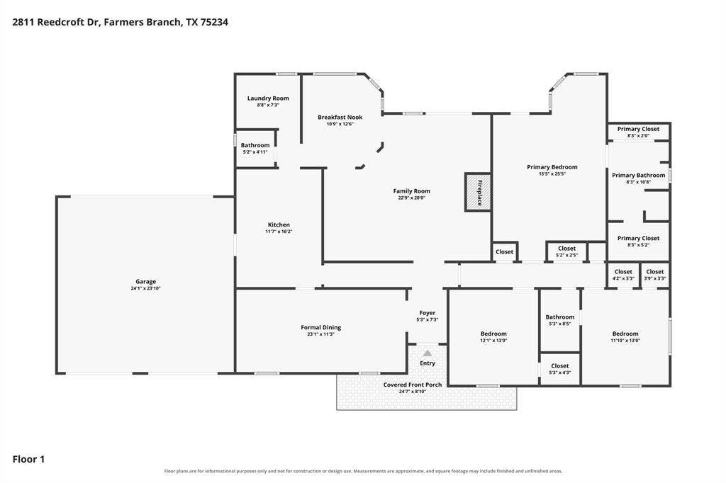 2811 Reedcroft Drive, Farmers Branch, TX 75234 Floor plan