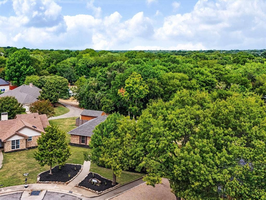 219 N Beltwoods Drive, DeSoto, TX 75115 Expansive tree canopy surrounding the property