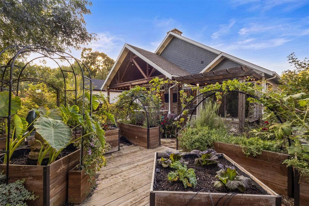 9030 Eustis Avenue, Dallas, TX 75218 Back of Structure and raised vegetable/herb garden