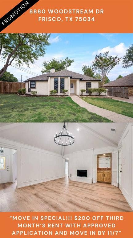 Property photo for 8880 Woodstream Drive, Frisco, TX