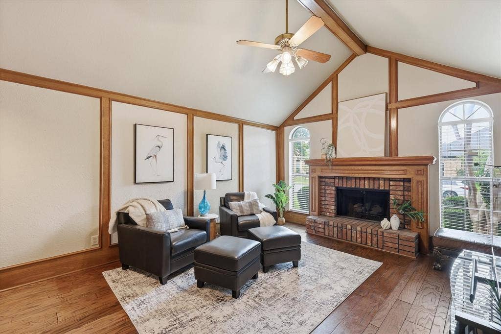 1516 Glastonbury Drive, Plano, TX 75075 den or family room with second fireplace