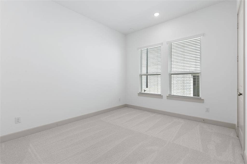 4524 Sunfish Lane, McKinney, TX 75071 Recessed lighting, wall-to-wall carpeting, and two windows with blinds