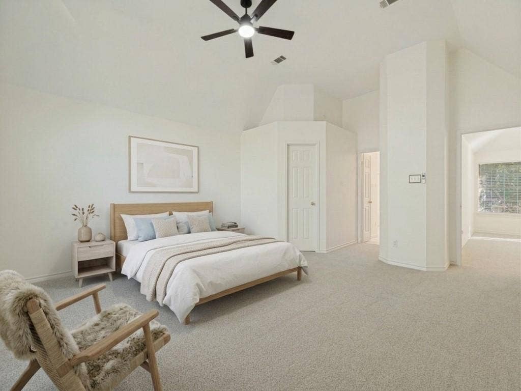 2032 Liverpool Drive, Plano, TX 75025 Primary bedroom with virtually staged furniture.