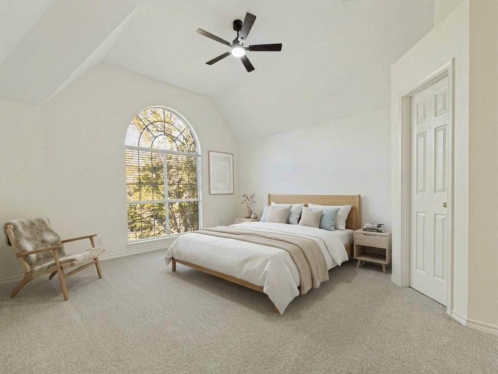 2032 Liverpool Drive, Plano, TX 75025 Primary bedroom with virtually staged furniture.