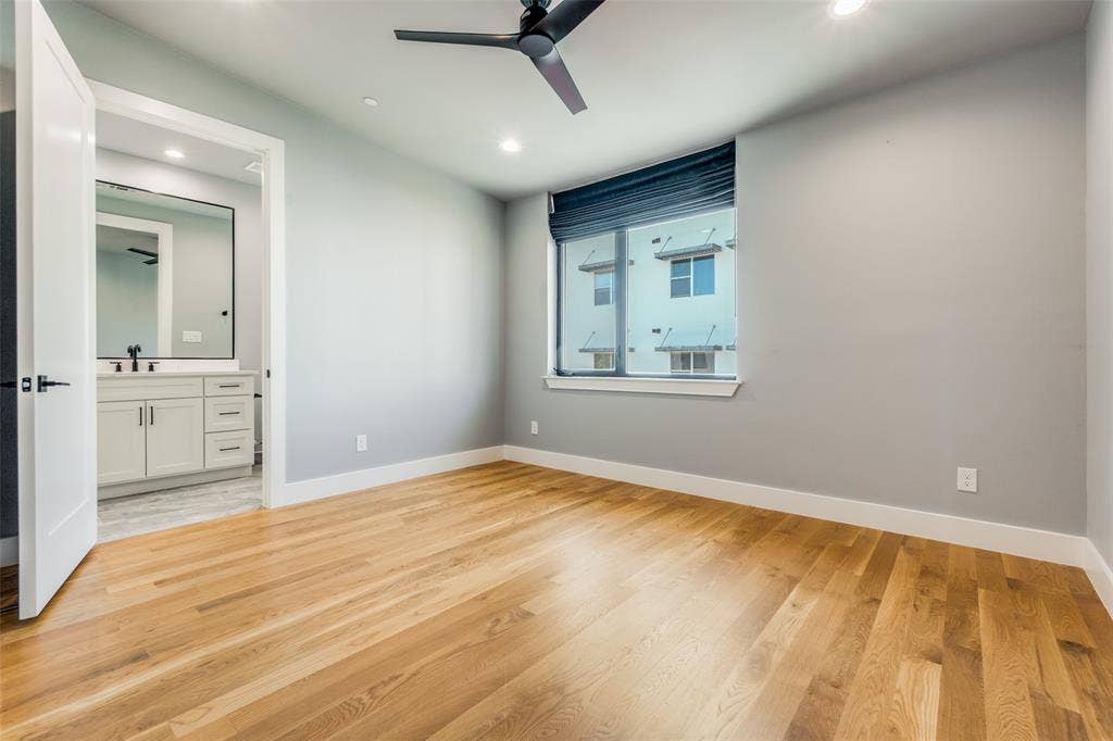 805 Pavillion Street, #103, Dallas, TX 75204 Hardwood flooring, recessed lighting, and ceiling fan