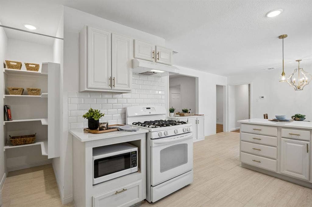 Walk in Pantry , Range is less than 4 years old.  Cut out  sized for a built in microwave or stand alone.