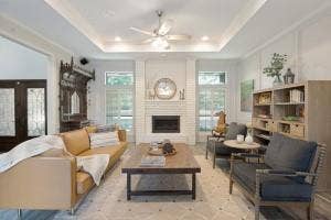 5212 Mustang Trail, Plano, TX 75093 Tray ceiling with recessed lighting and a ceiling fan