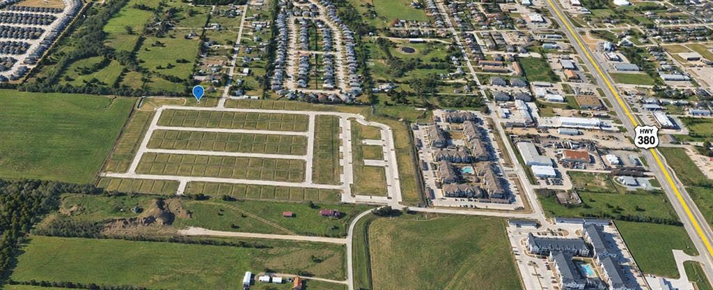 508 Noah, Princeton, TX 75407 Aerial perspective showcasing developed and undeveloped land parcels