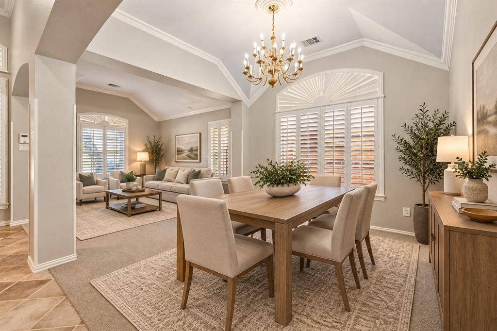 Cozy dining and formal living area - Digitally Staged