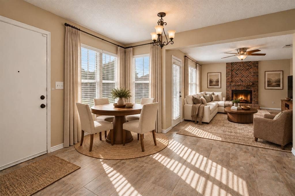 1203 White Drive, Cedar Hill, TX 75104 Living/Breakfast Area—Virtually Staged