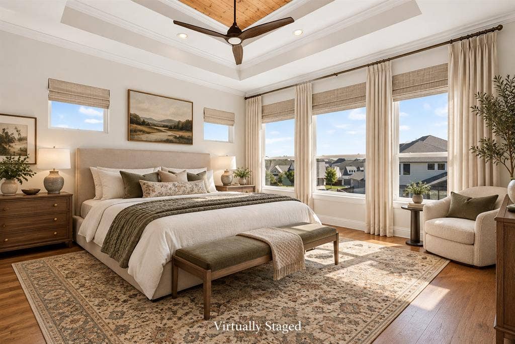 Primary suite virtually staged