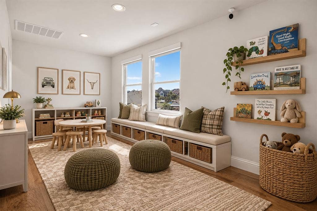 Upper Floor play room virtually staged