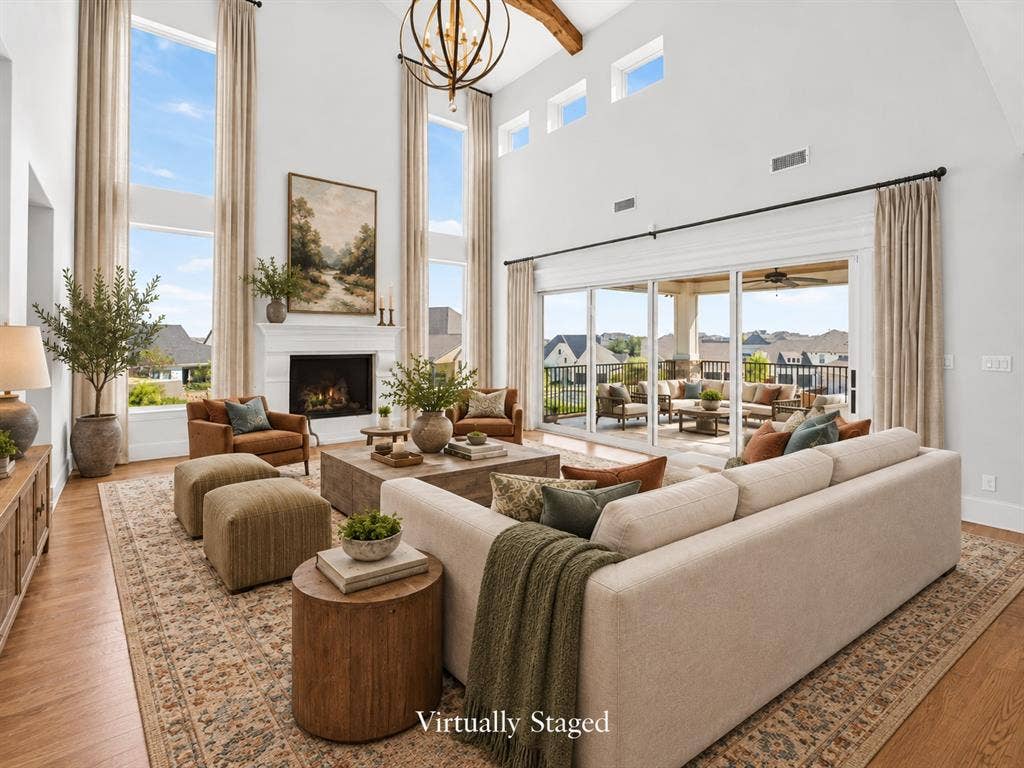 living room virtually staged