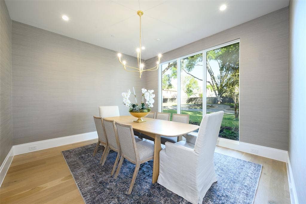 3929 Stanford Avenue, University Park, TX 75225 Formal dining room with designer wall covering