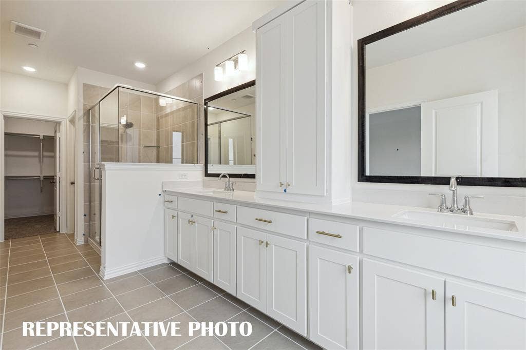 4733 Lunker Street, McKinney, TX 75071 Your new owner's suite comes complete with fantastic storage space, an oversized walk in shower and dream closets! REPRESENTATIVE PHOTO