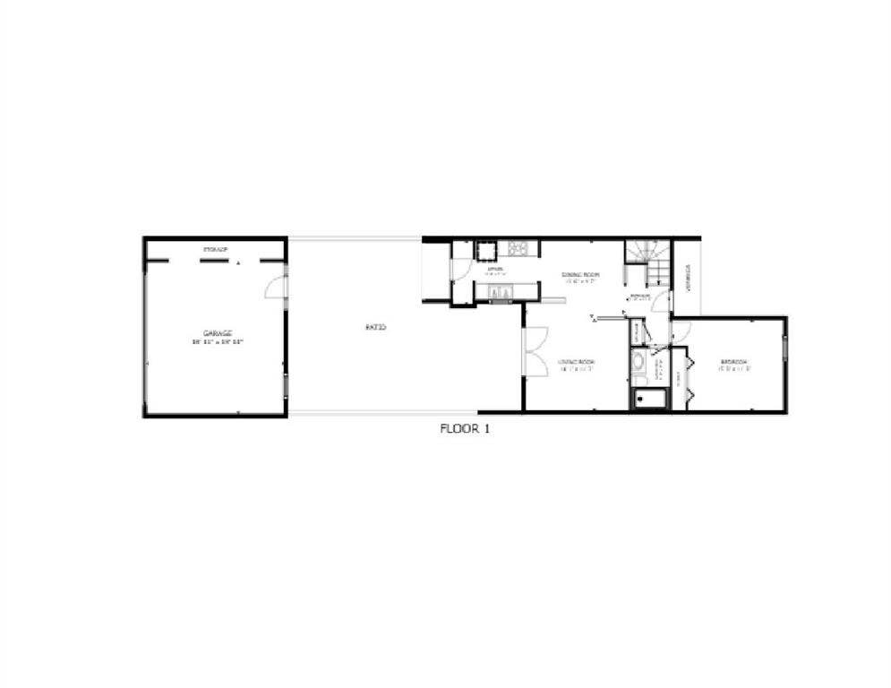 351 Valley Park Drive, Garland, TX 75043 351 Vally Park Dr. - 1st Floor Plan including Garage