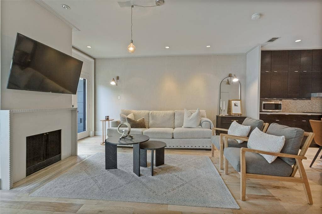 3818 N Hall Street, #128, Dallas, TX 75219 Marble fireplace