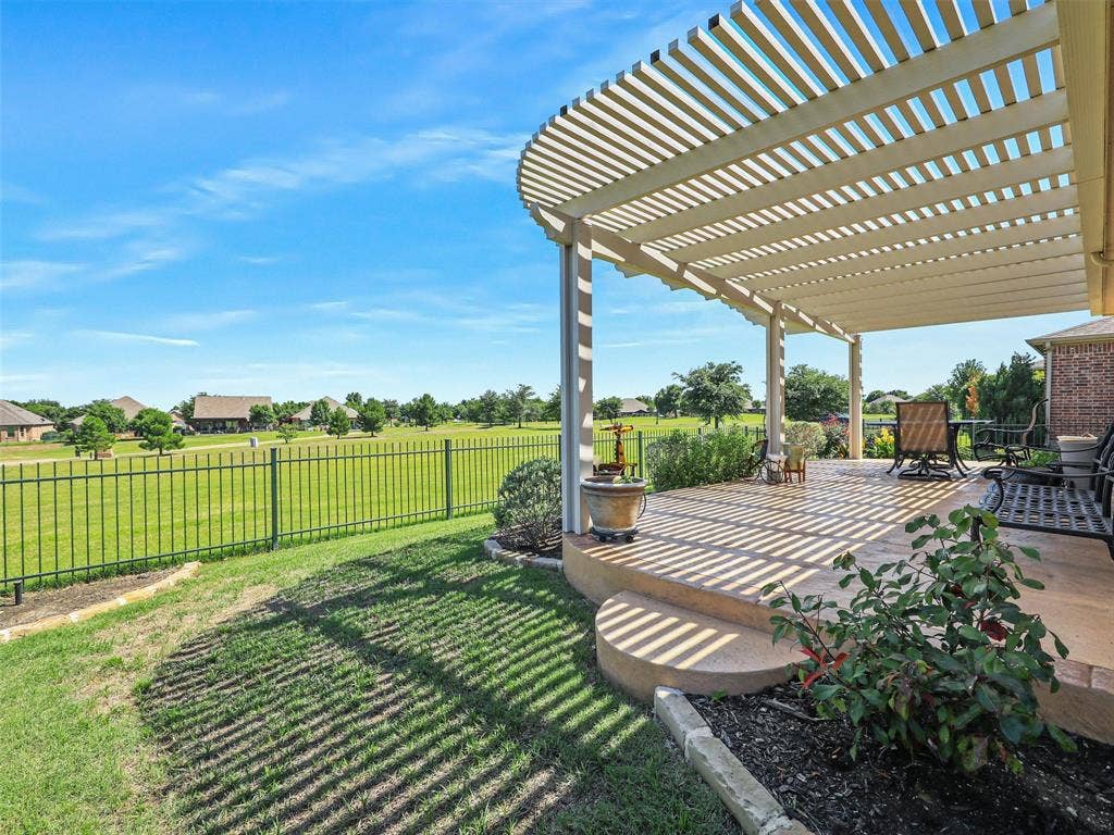 7470 Birmingham Forest Drive, Frisco, TX 75036 View of yard featuring a patio area and a pergola