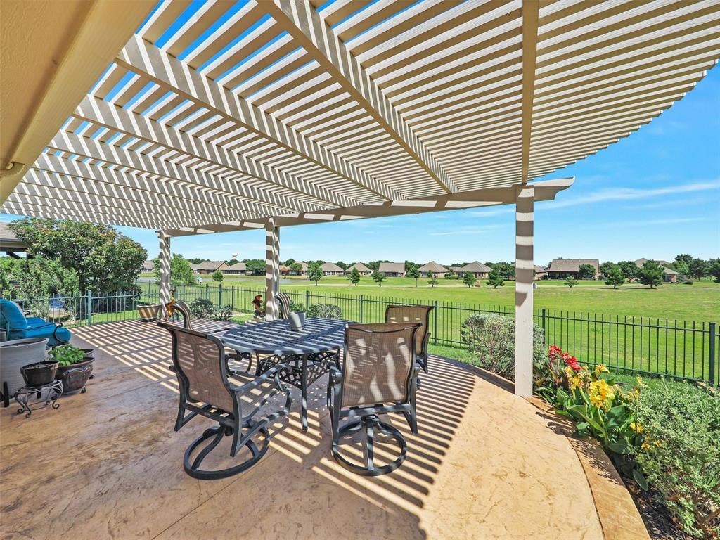 7470 Birmingham Forest Drive, Frisco, TX 75036 View down the 2nd Hole of Frisco Lakes 18 Hole Golf Course. All Patio Furniture negotiable with sale of Home