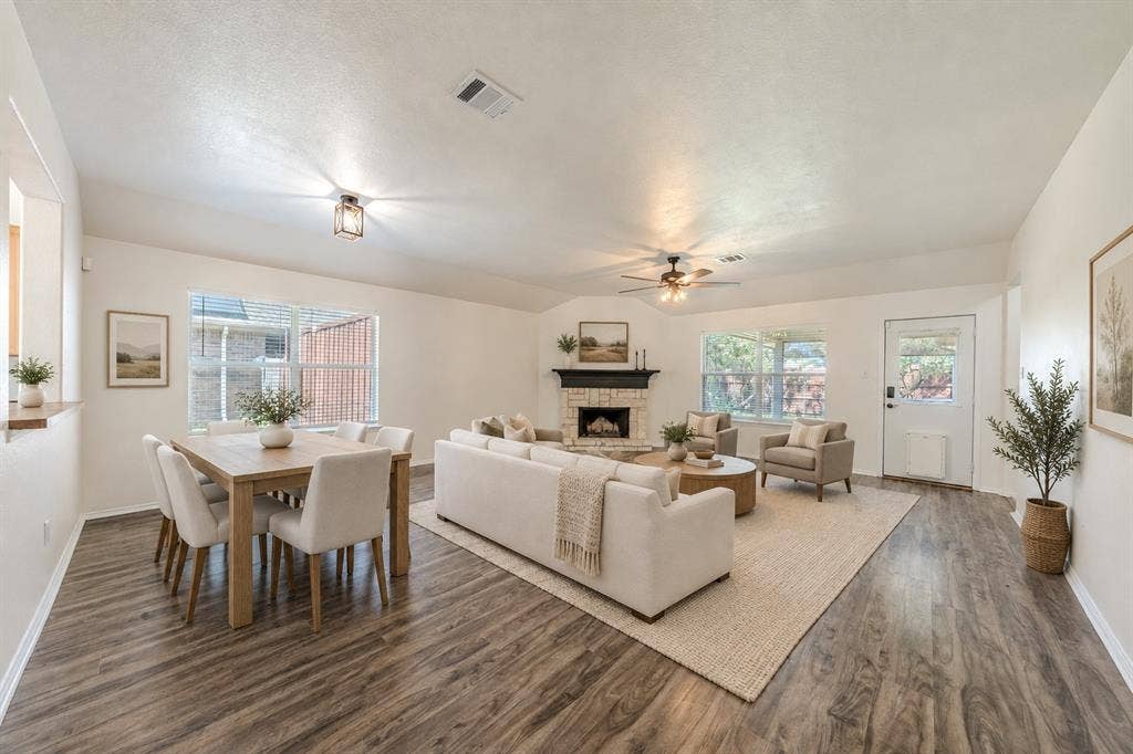 117 Shadybrook Drive, Wylie, TX 75098 Virtually Staged Living and Dining area