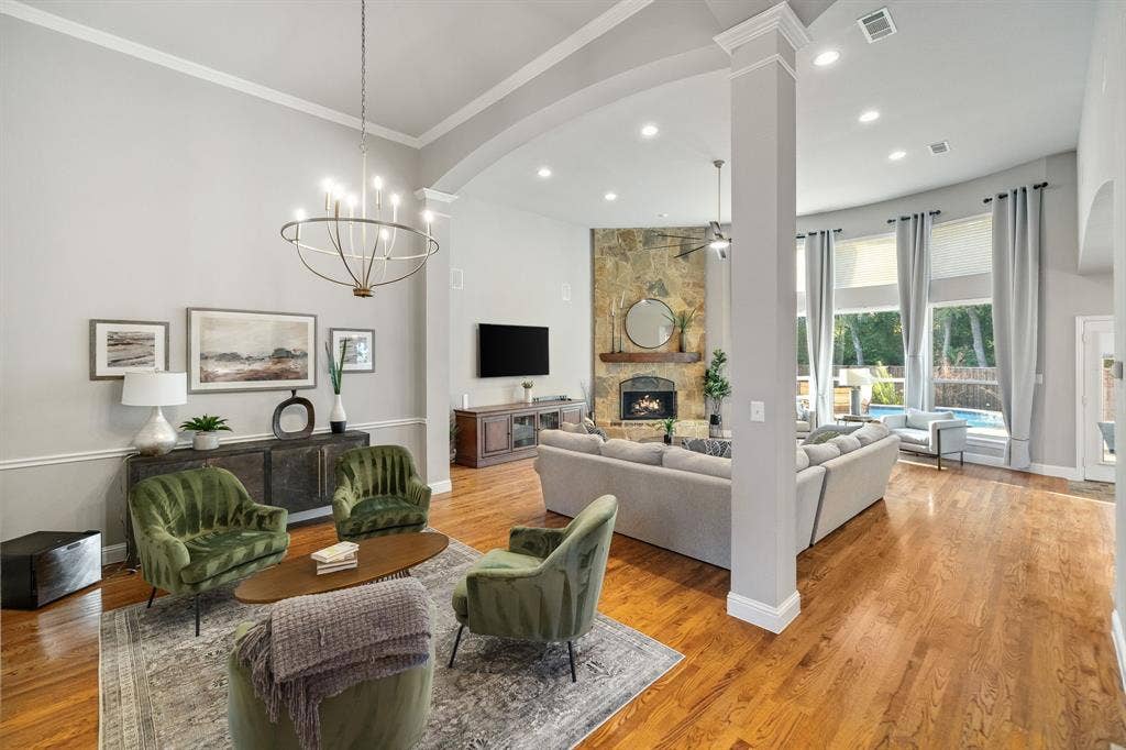 Open living and dining area is great for entertaining.