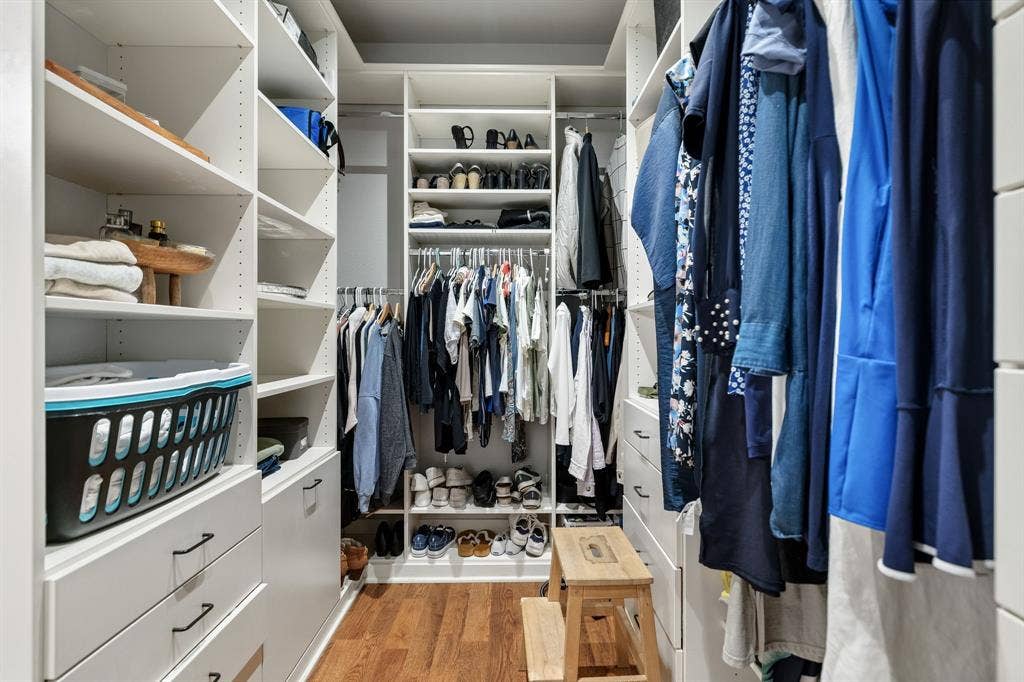 Custom closet system to maximize storage.