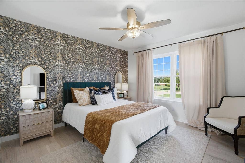 second bedroom looks over beautiful front yard
