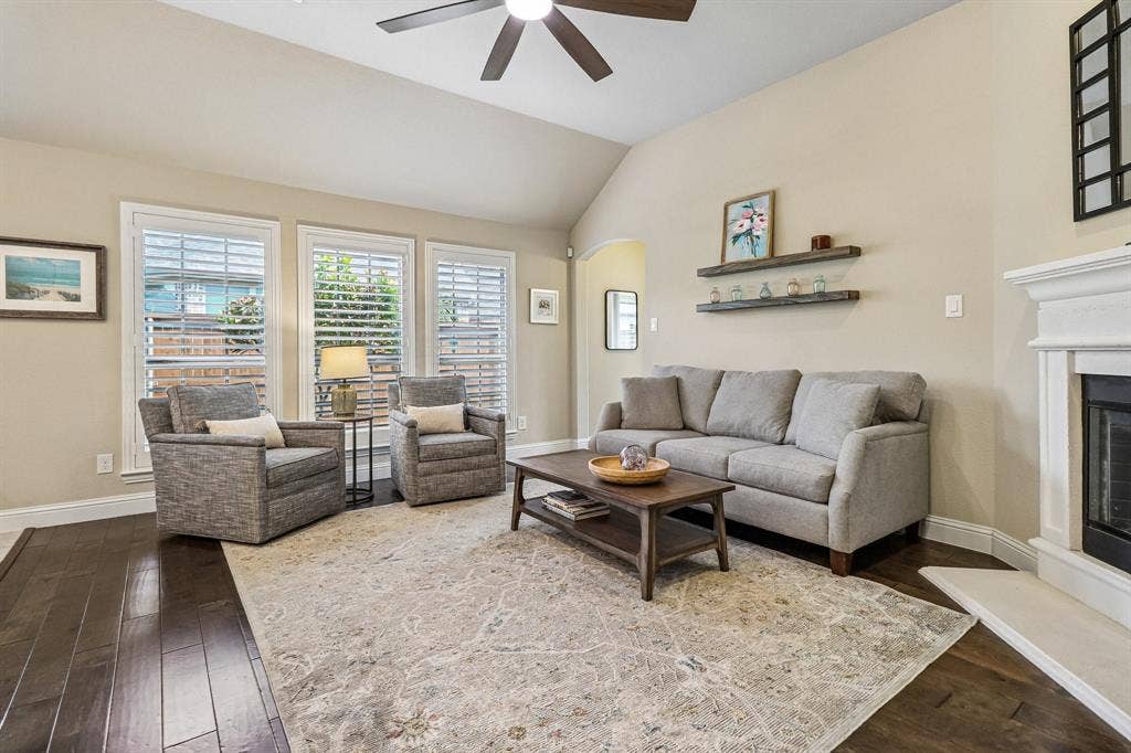 816 Wiltshire Boulevard, Lewisville, TX 75056 Living Room with Fireplace