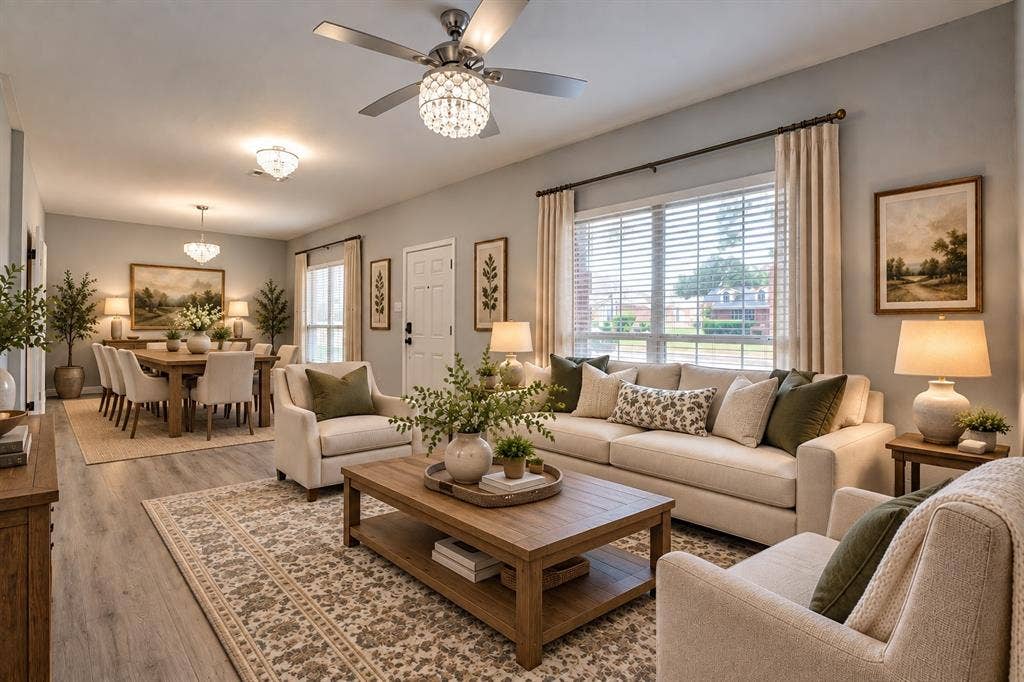 4005 Baywatch Drive, Rowlett, TX 75088 Digitally staged front living & dining areas