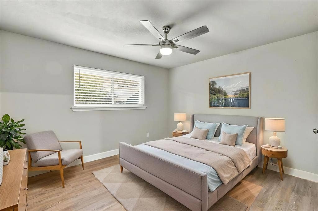 Virtually staged bedroom