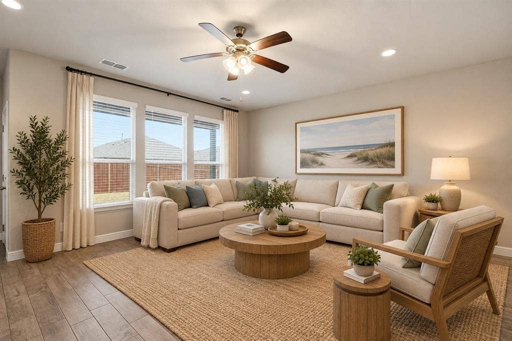 Living Room with Natural  Light (virtually staged)