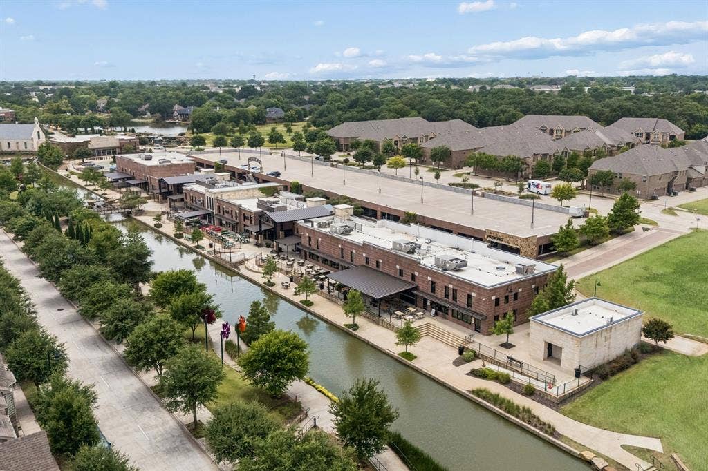 Ariel view of River Walk and restaurants