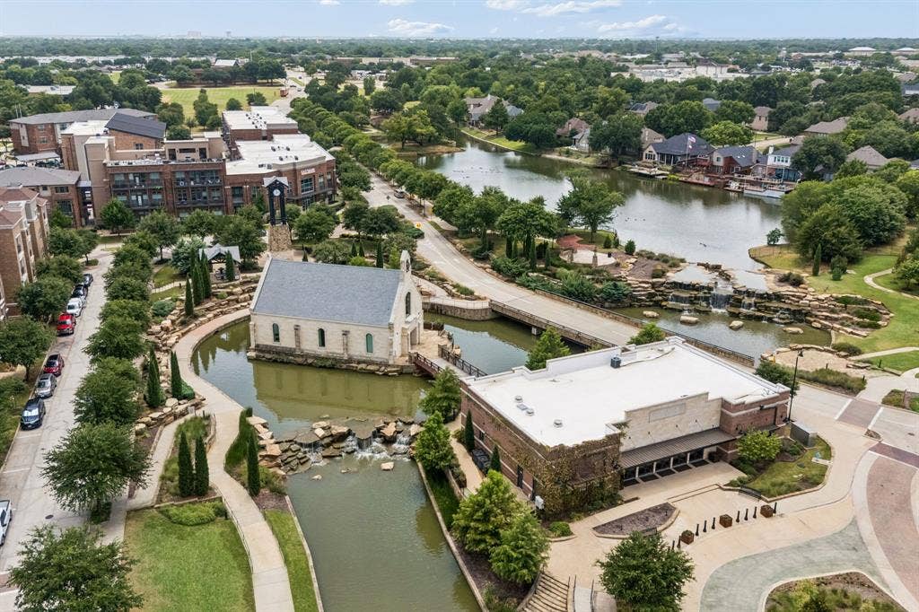 Ariel view of River Walk and chapel