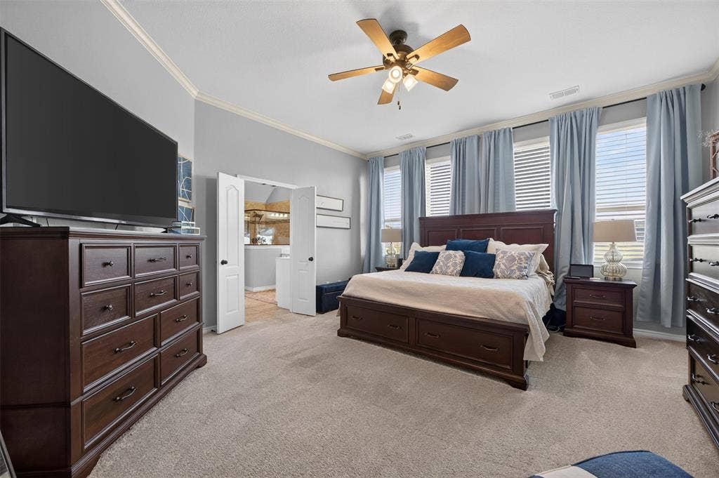 225 Diamond Rose Drive, Burleson, TX 76028 Main primary suite at the back of the home with sitting area