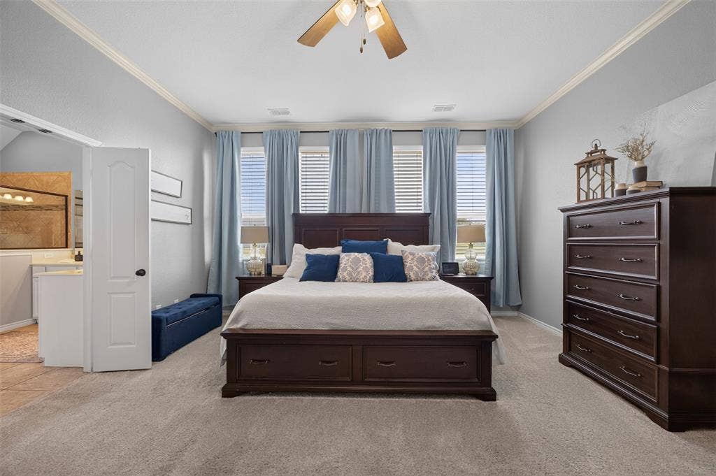 225 Diamond Rose Drive, Burleson, TX 76028 Main primary suite at the back of the home with sitting area