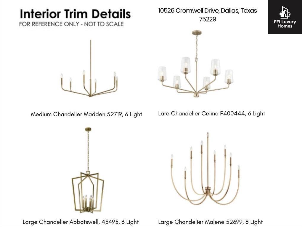 10526 Cromwell Avenue, Dallas, TX 75229 Interior Trim Details. Presenting various lighting fixtures associated with the property