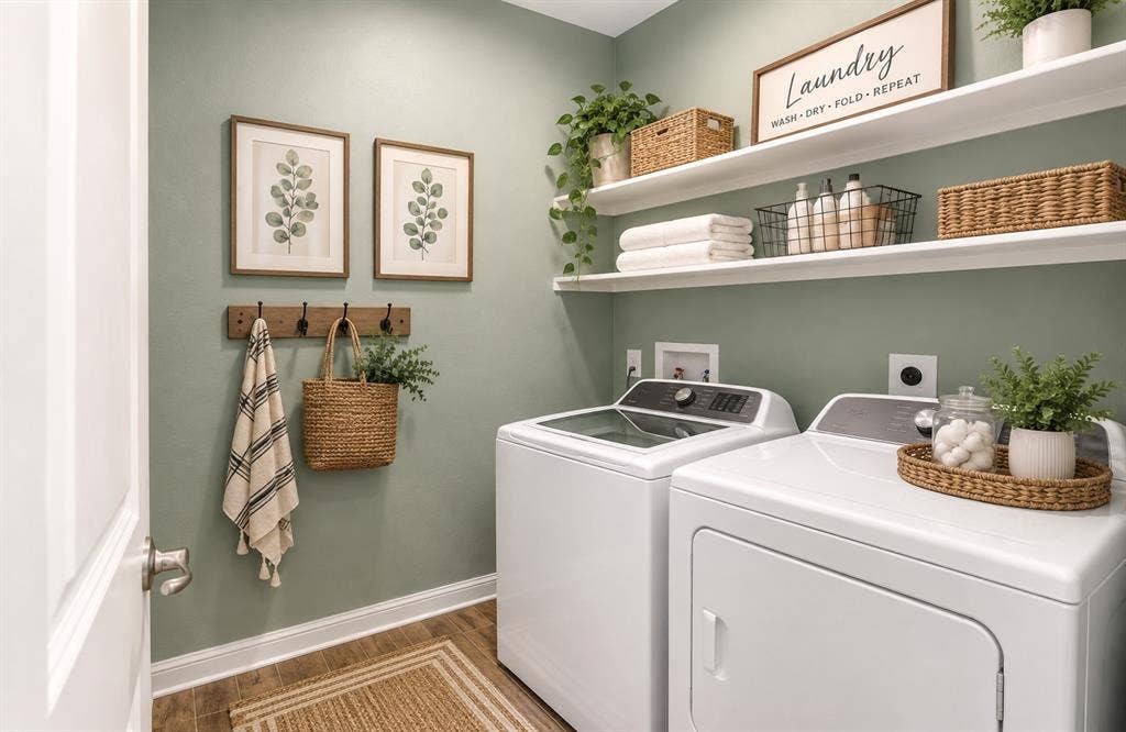 9005 Fescue Drive, Fort Worth, TX 76179 Dedicated laundry room Virtually staged