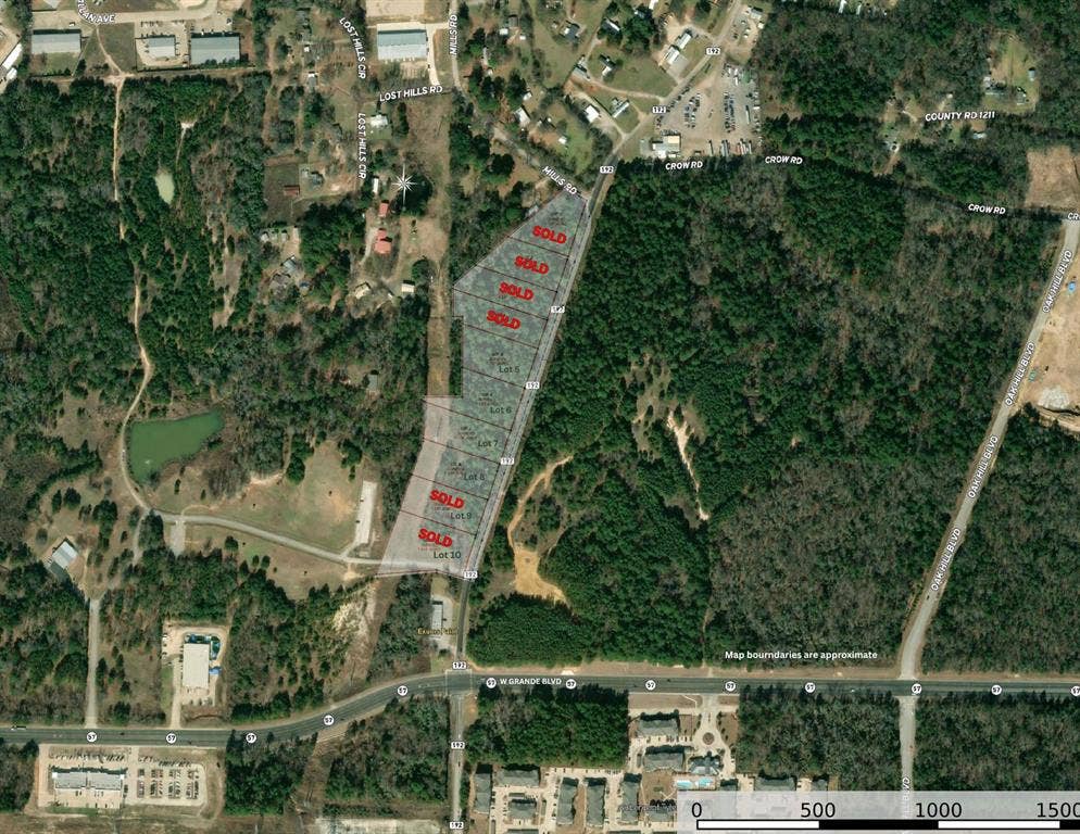 Aerial map with survey overlay of additional lots available