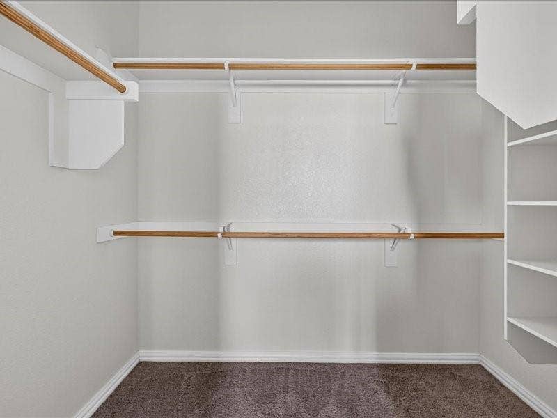 Built-in closet shelving and hanging rods