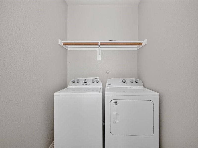 Built-in shelf with hanging rod