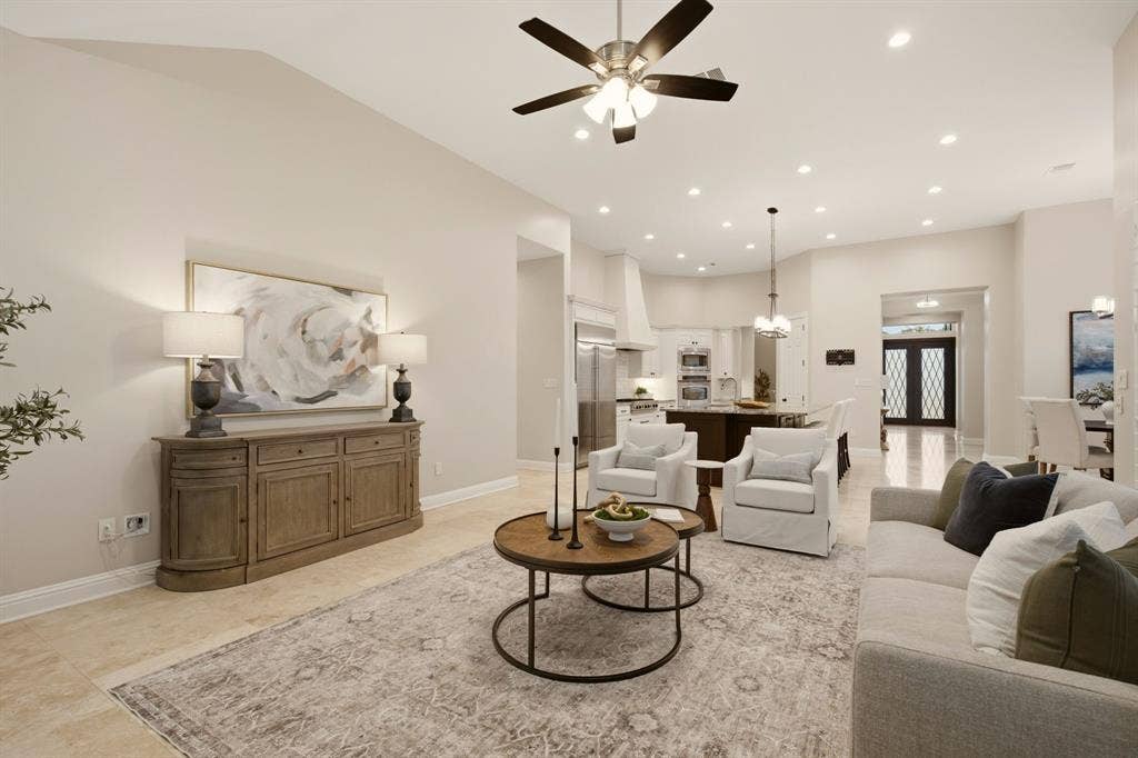 1120 Twin Oaks Drive, Prosper, TX 75078 Neutral tone walls + elegant Travertine floors add warmth & timeless appeal while being durable & easy to maintain.