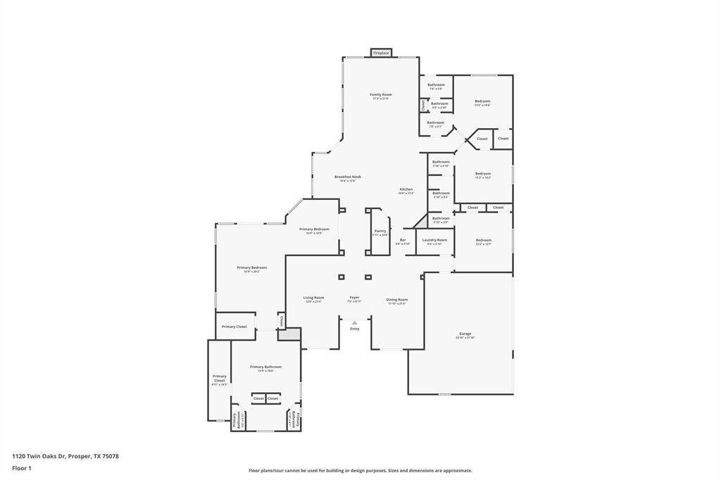 1120 Twin Oaks Drive, Prosper, TX 75078 Custom floorplan showing 3670 square feet.
