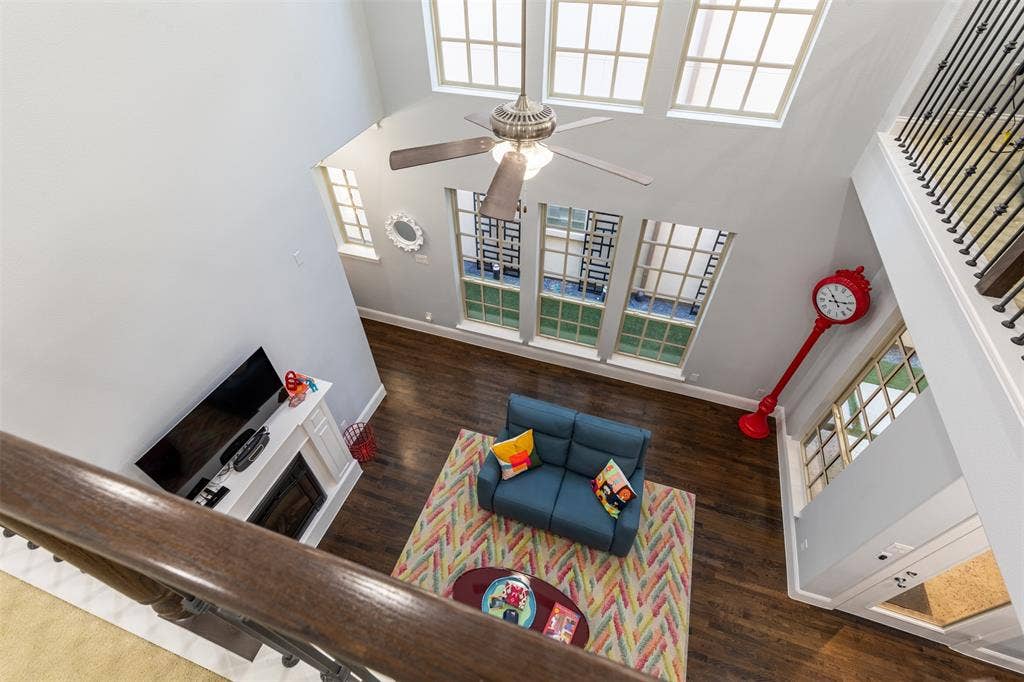 Game room balcony of living room.